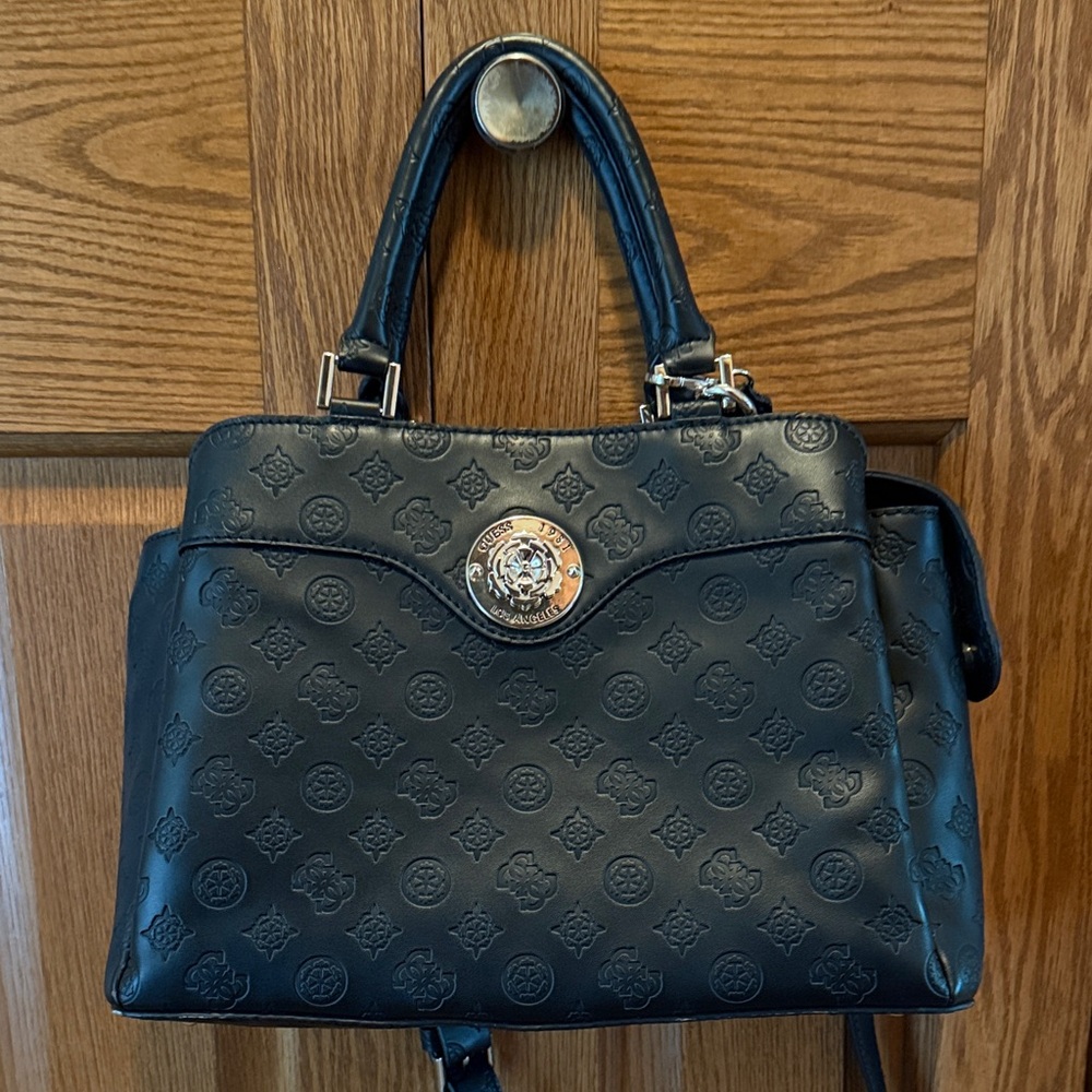 Guess Black Embossed Handbag